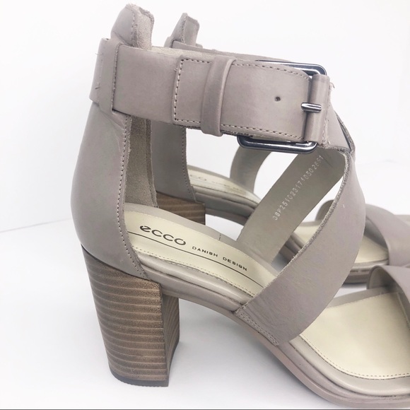Ecco moon rock block sandals heels strappy 38/8 - Picture 2 of 7